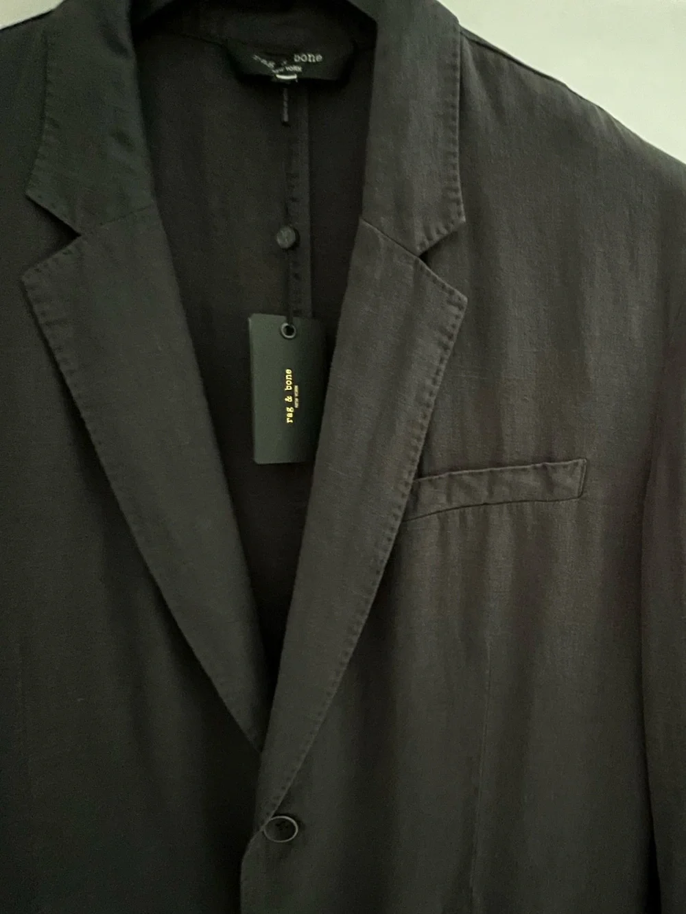RAG & BONE WASHED DISTRESSED 100% FINE LINEN Notch Collar Blazer